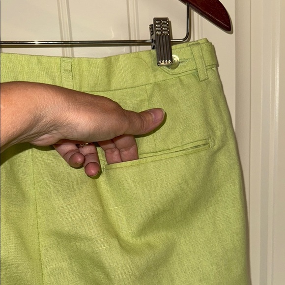 Liz Claiborne Pants Lime Green Wide Leg Linen Cotton Women’s Size 12 - Picture 5 of 13